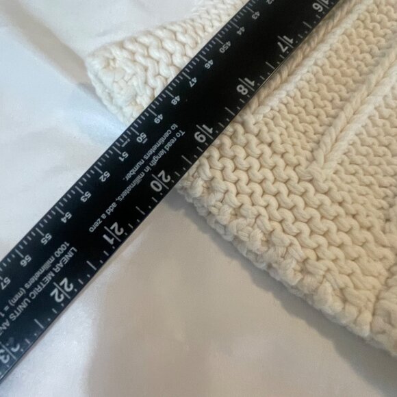 Liz Claiborne Womens Cream Thick Knit Cardigan Sweater Large 3/4 Sleeve - Picture 10 of 11